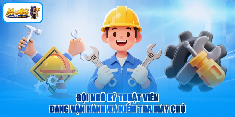 Đội ngũ kỹ thuật viên đang vận hành và kiểm tra máy chủ
